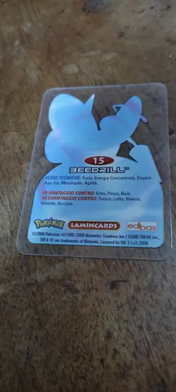 Beedrill 15 Pokemon Lamincards Edibas - ITA - GOOD - Image 2