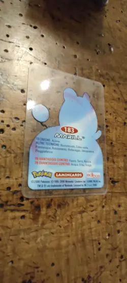 Marill 183 Pokemon Lamincards Edibas - ITA - EXC - Image 2