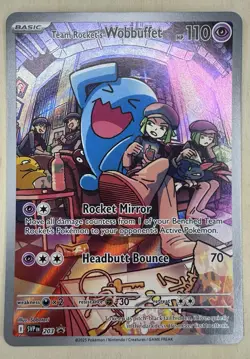 ✨ Team Rocket’s Wobbuffet Black Star Promo #203 Pokemon TCG: Destined Rivals NM - Image 1