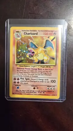 Pokemon TCG Charizard Base Set Holo Rare Card 4/102 Unlimited - Image 1