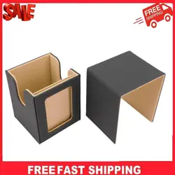 Card Deck Box PU Leather Magnet Closure for 100 Card Game Cards Khaki - Image 1