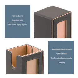 Card Deck Box PU Leather Magnet Closure for 100 Card Game Cards Khaki - Image 2