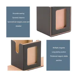 Card Deck Box PU Leather Magnet Closure for 100 Card Game Cards Khaki - Image 3
