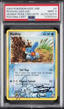 2004 POKEMON KIDS' WB! POKE CARD CREATOR #4 MUDKIP PSA 9 AUTO AUTHENTIC - Image 1