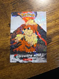 Growlithe 058 Crystal Card Collection Nintendo Pokemon - Image 1