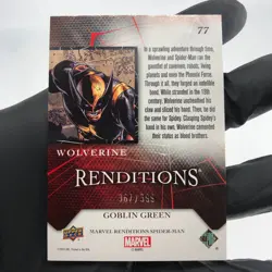 Marvel Card Wolverine 77 Green /399 Fleer Upper Deck Renditions [NM] - Image 3