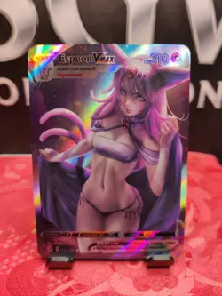 ESPEON Eevee Girls Trainer Card Goddess Waifu | Anime ACG DIY| Holo VMAX - Image 1
