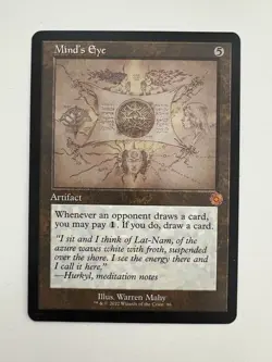 Mind’s Eye Retro Frame Schematic MTG Magic the Gathering Card NM Near Mint BRR - Image 1