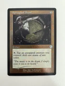 Springleaf Drum Foil Retro Frame MTG Magic the Gathering Card NM Near Mint BRR - Image 1