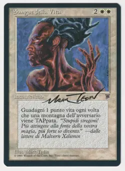 Signed Italian Lifeblood LP Legends Artist Mark Tedin MTG Magic Reserved List! - Image 1