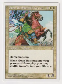 Guan Yu, Sainted Warrior MP Portal Three Kingdoms P3K English 1999 MTG Magic EDH - Image 1