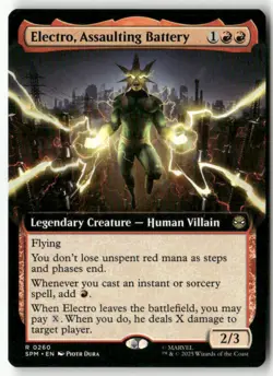 Electro, Assaulting Battery (Extended Art) Normal Marvel's Spider-Man 260 NM MTG - Image 1
