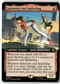 Spinneret and Spiderling (Extended Art) Normal Marvel's Spider-Man 264 NM MTG - Image 1