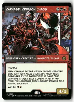 Carnage, Crimson Chaos (Borderless) Normal Marvel's Spider-Man 227 NM MTG - Image 1