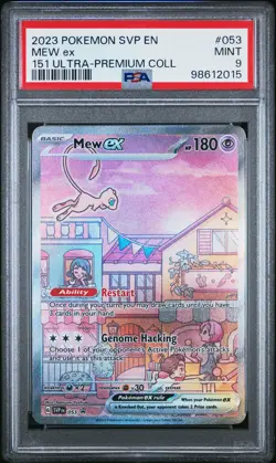 2023 POKEMON SVP EN-SV BLACK STAR PROMO 151 ULTRA-PREM COLL #053 MEW EX PSA 9 - Image 1