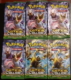 *EMPTY* 6x POKEMON X&Y FATES COLLIDE BOOSTER PACKS NO CARDS - Image 1