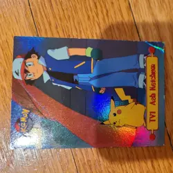 topps Pokemon TV Animation Edition Series 1 Rainbow Foil TV1 Ash Ketchum - Image 1