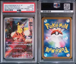 2023 POKEMON JAPANESE SV-P PROMO #098 DETECTIVE PIKACHU PSA 10 - Image 3