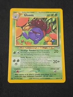 Gloom 36/111 Neo Genesis Regular WOTC Vintage Pokemon TCG Moderate Played - Image 1