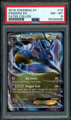 2016 Pokemon XY Fates Collide Kingdra EX #73 PSA 8 NM-MT - Image 1