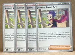 4x Janine's Secret Art 112/131 x4 - NM Prismatic Evolutions Pokemon TCG Playset - Image 1