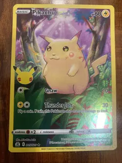 Pokemon Pikachu 25th Anniversary Celebrations 005/025 Holo Rare Full Art NM - Image 1