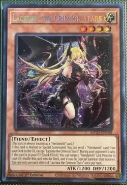 Yugioh! Lacrima the Crimson Tears, MP25-EN100, Prismatic Secret Rare, 1st Ed. - Image 1
