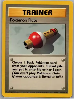Pokemon Flute 86/102 Non Holo Base Set - Pokemon Card - LP - Image 1