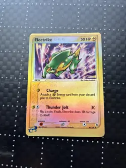Electrike Pokemon Card Reverse Holo 30/109 with ERROR LINE ON TOP OF CARD - Image 1