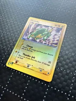 Electrike Pokemon Card Reverse Holo 30/109 with ERROR LINE ON TOP OF CARD - Image 2