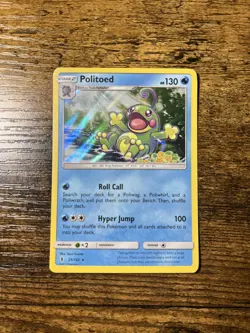 Politoed 25/145 Holo Rare Guardians Rising LP Pokemon Card 2017 - Image 1
