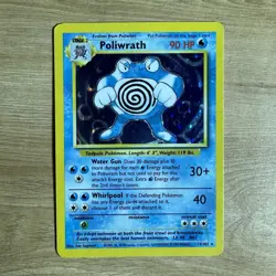 Poliwrath 13/102 Pokemon Base Holo Rare WOTC Vintage Card English HP Unlimited - Image 1