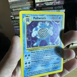 Poliwrath 13/102 Pokemon Base Holo Rare WOTC Vintage Card English HP Unlimited - Image 3