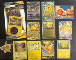 Pikachu Pokemon Card Lot, Promo, Sealed, 151 Illustration Rare - Image 1