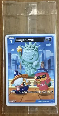 Gingerbrave Cookie Run Braverse TCG NYCC 2025 Gen Con Exclusive Promo Card Seal - Image 1