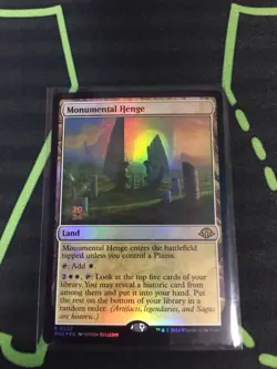 MTG Magic The Gathering Monumental Henge Foil Prerelease Promo Land Commander - Image 1