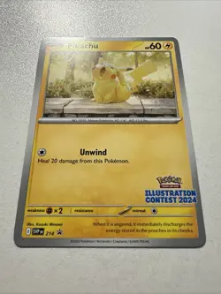 2025 Pokemon Pikachu Black Star Promo Illustration Contest 2024 214 SVPEN NM - Image 2