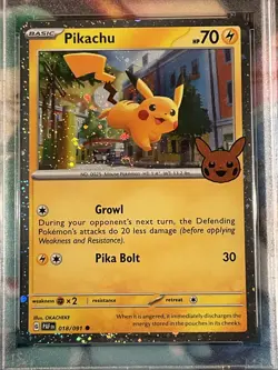 2024 Pokemon TCG Trick or Trade #018 Pikachu Holo PSA 10 - Image 3