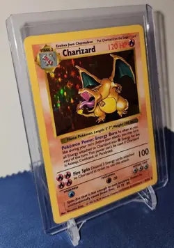 1999 Pokemon Game Base Set Charizard 4/102 Shadowless Holographic - Single Owner - Image 1