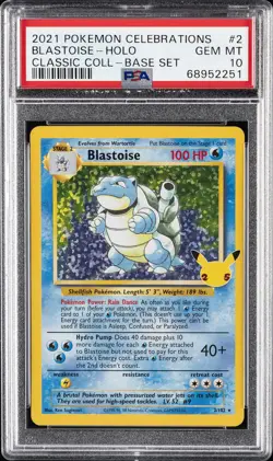 2021 POKEMON CELEBRATIONS CLASSIC COLL #2 BLASTOISE-HOLO PSA 10 - Image 1