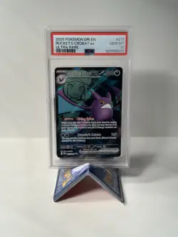 2025 POKEMON DRI EN-DESTINED RIVALS ULTRA RARE TEAM ROCKET'S CROBAT EX PSA 10 - Image 1