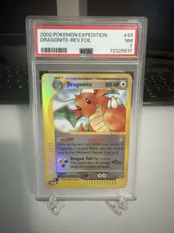 2002 Pokemon Expedition Dragonite Reverse Foil 43/165 PSA 7 - Image 1