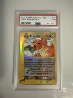 2002 Pokemon Expedition Dragonite Reverse Foil 43/165 PSA 7 - Image 3