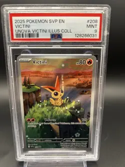 2025 POKEMON SVP EN-SV BLACK STAR PROMO #208 VICTINI PSA 9 - Image 1