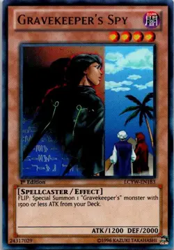 Gravekeeper's Spy LCYW-EN183 1st Edition Holo Yugioh LP - Image 1