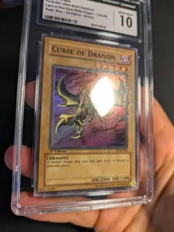 Yugioh Curse of Dragon LOB-066 1st Ed Glossy Super Rare PSA/CGC 10 Gem Mint! - Image 3