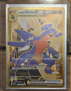 Pokemon Destined Rivals Card #241 Cynthia’s Garchomp Ultra Rare Gold Pack Fresh - Image 1