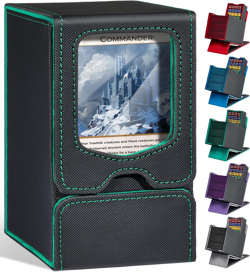 Deck Box for MTG Commander, Magnetic Trading Card Storage Box with Commander Dis - Image 1