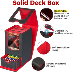 Deck Box for MTG Commander, Magnetic Trading Card Storage Box with Commander Dis - Image 4