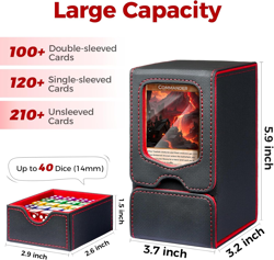 Deck Box for MTG Commander, Magnetic Trading Card Storage Box with Commander Dis - Image 5